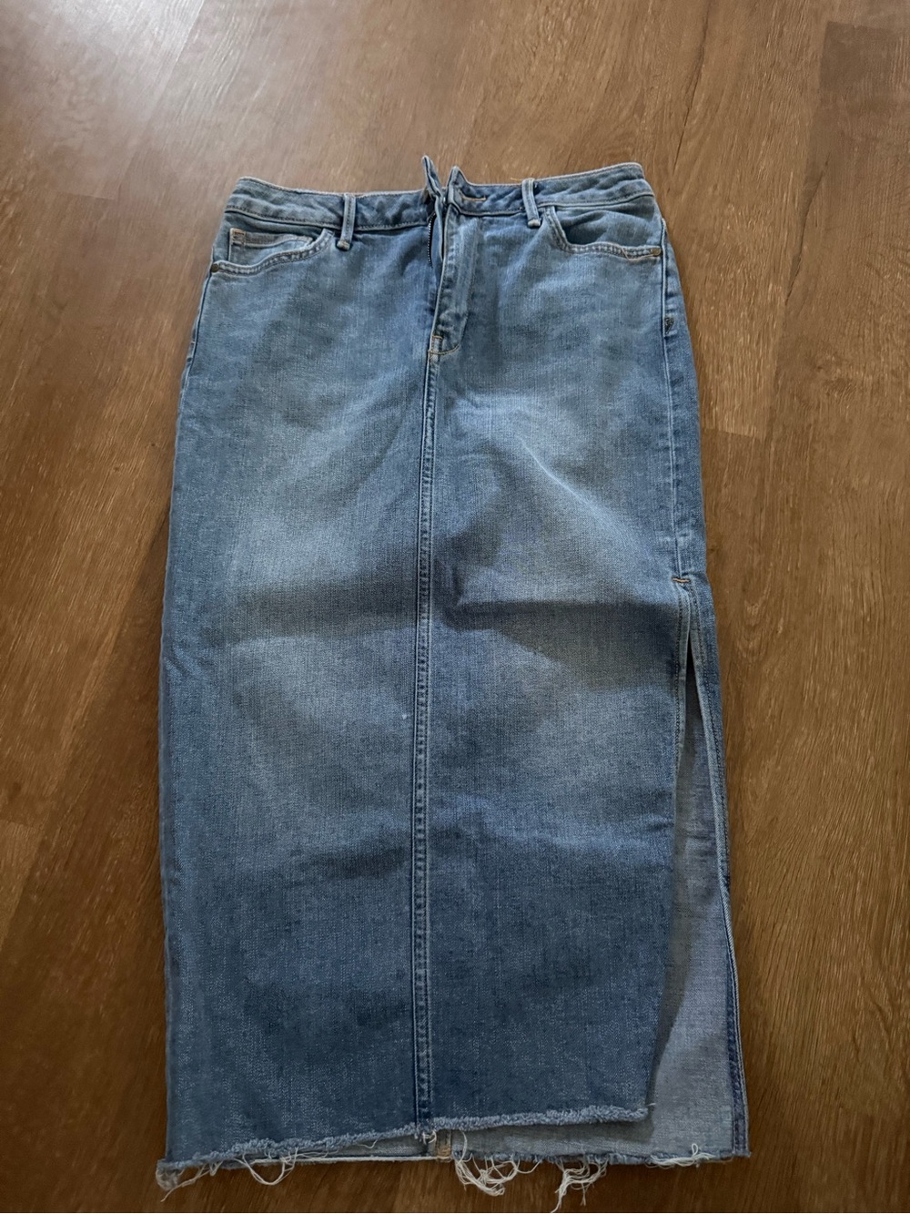 Sam Edelman Light Blue Denim Pencil Skirt with Side Slit